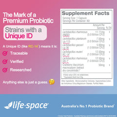 Life-Space Urogen Probiotics bottle with non-GMO claim graphic