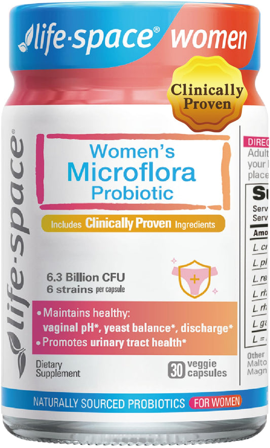 Life-Space Women’s Probiotic bottle front view supports daily vaginal balance.