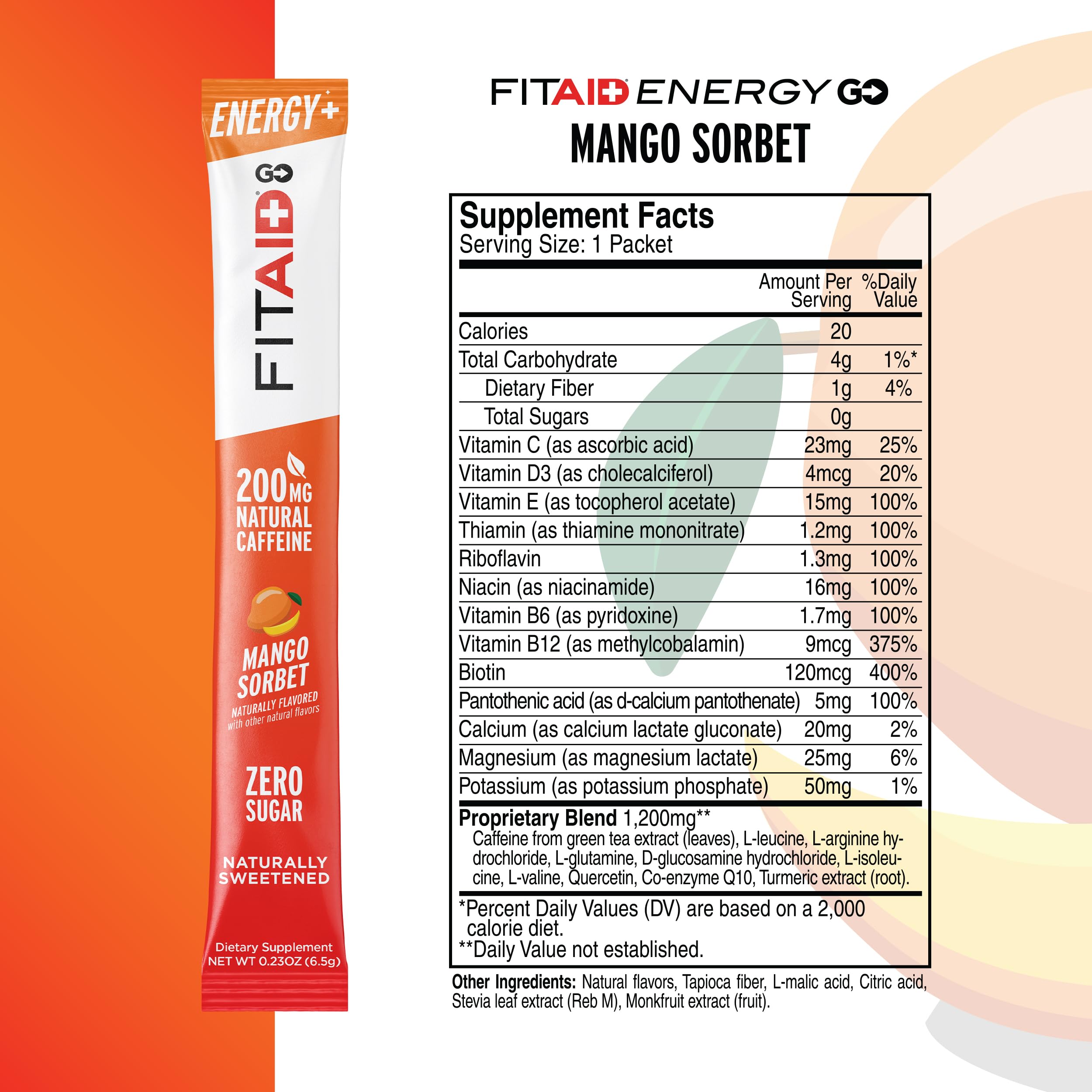 LIFEAID FITAID Energy GO zero sugar formula supports keto-friendly daytime energy