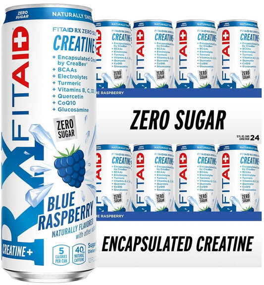 LifeAid FITAID RX Zero Sugar bottle close-up highlights zero sugar formula for recovery use