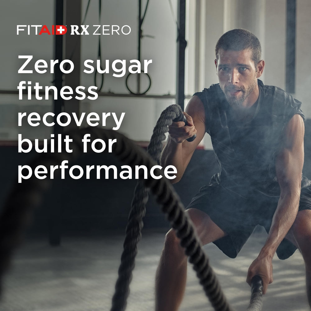 Graphic icon emphasizing natural caffeine and clean energy in FITAID RX Zero Sugar