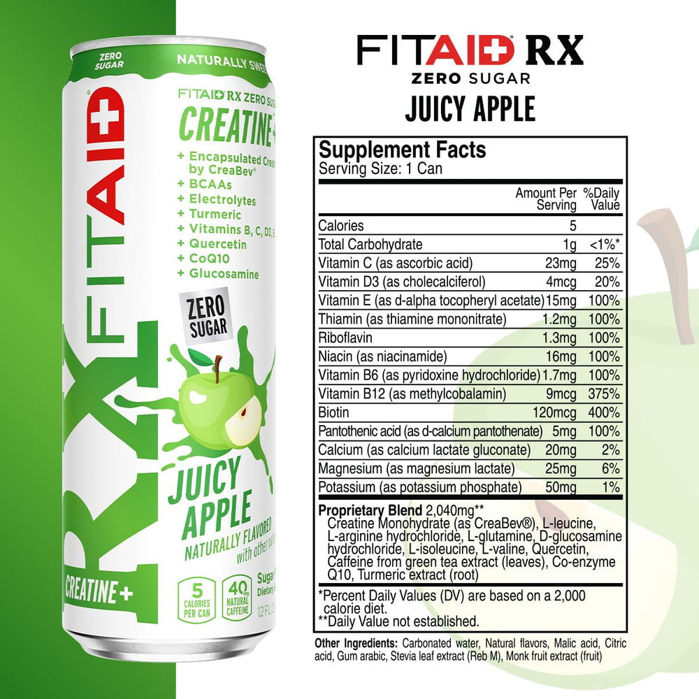 Glass of FITAID RX Zero Sugar ready to sip post-workout.