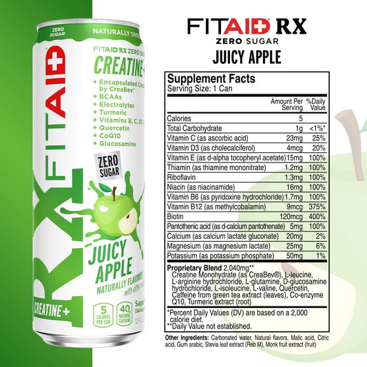 Glass of FITAID RX Zero Sugar ready to sip post-workout.