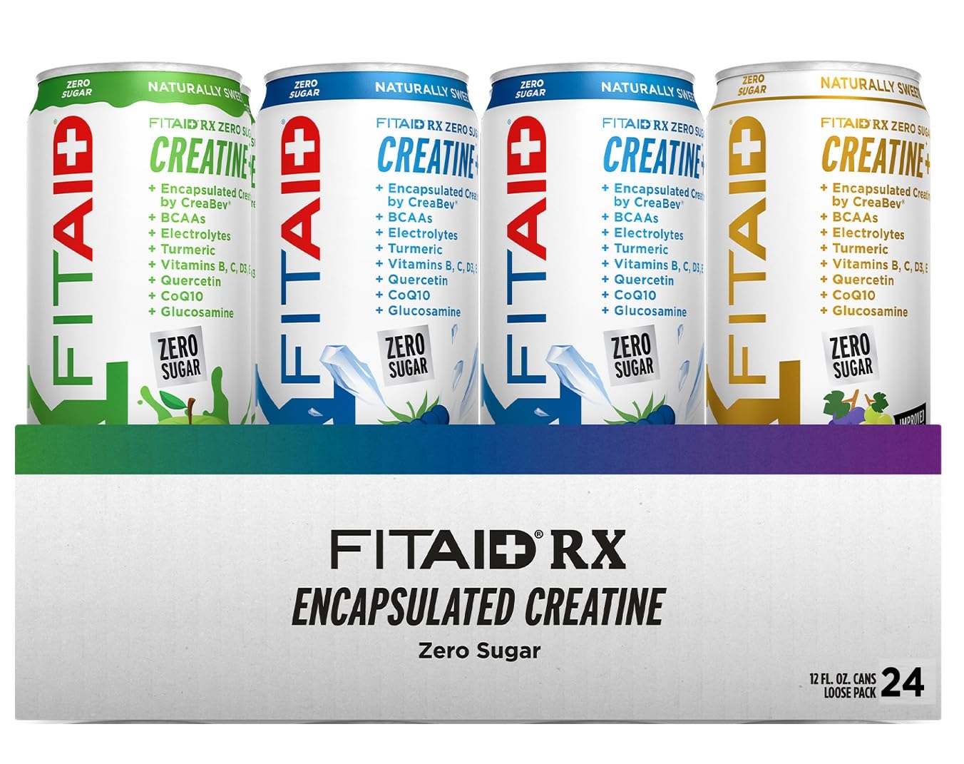 LIFEAID FITAID RX Zero Sugar packaging highlighting sugar-free recovery drink for athletes