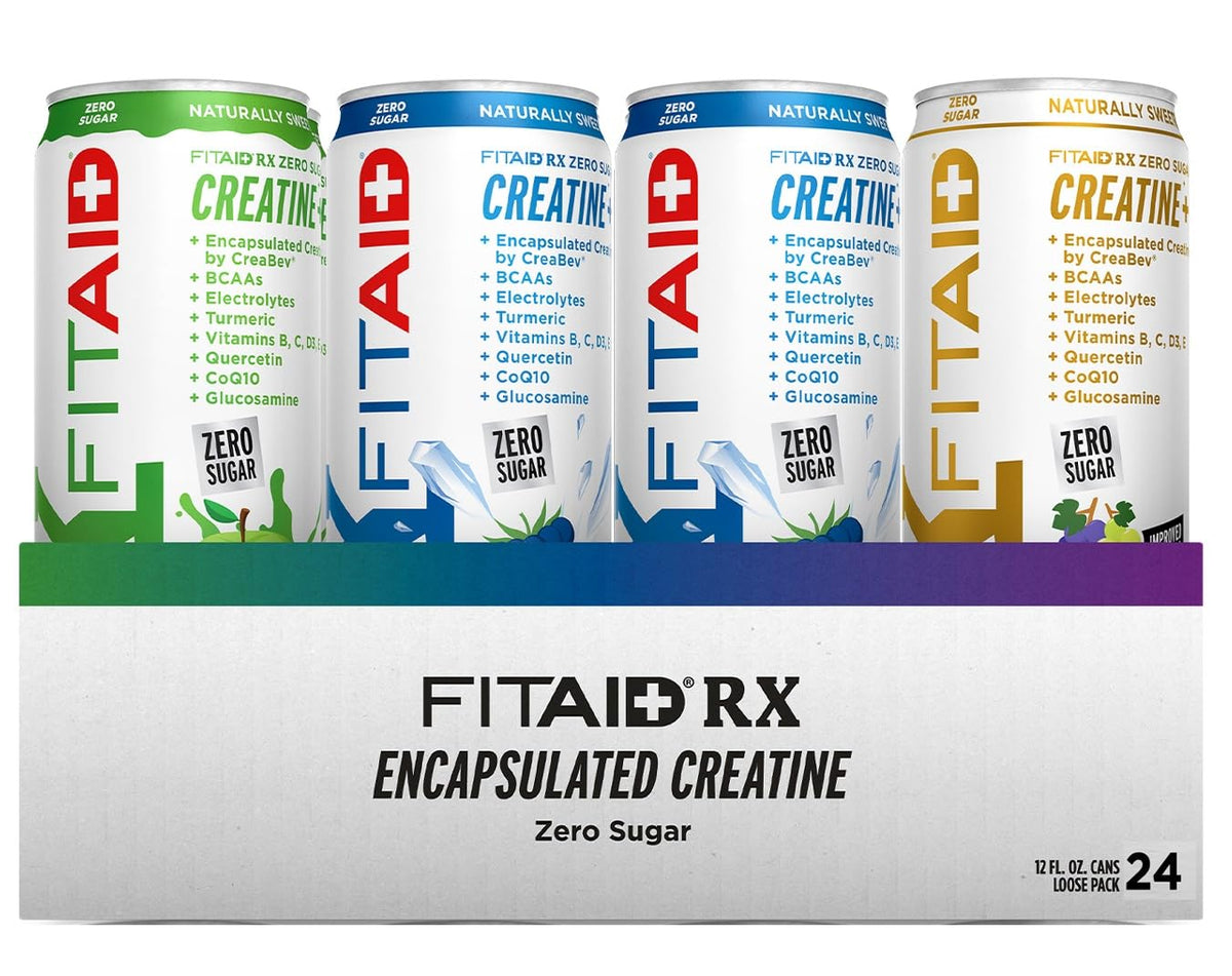 LIFEAID FITAID RX Zero Sugar packaging highlighting sugar-free recovery drink for athletes