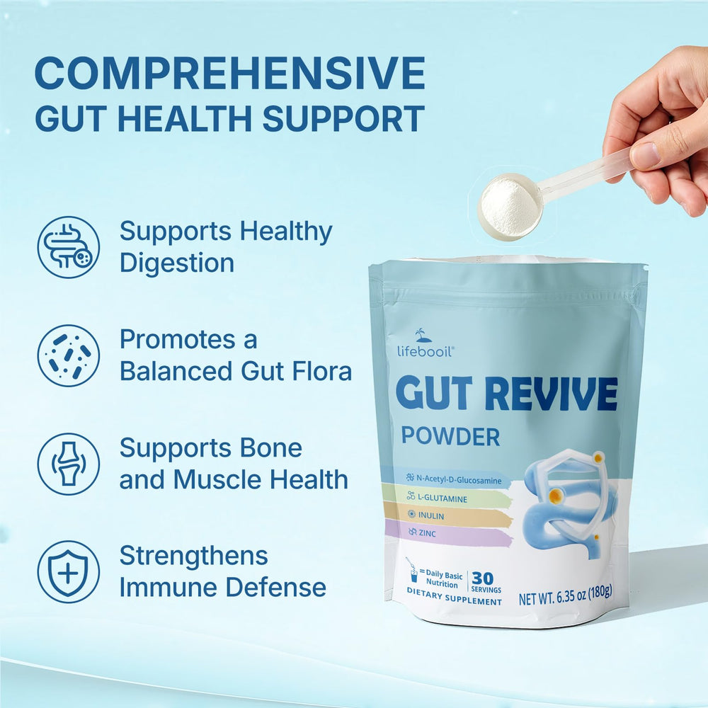 Lifebooil Leaky Gut Powder mixing into water for easy daily use