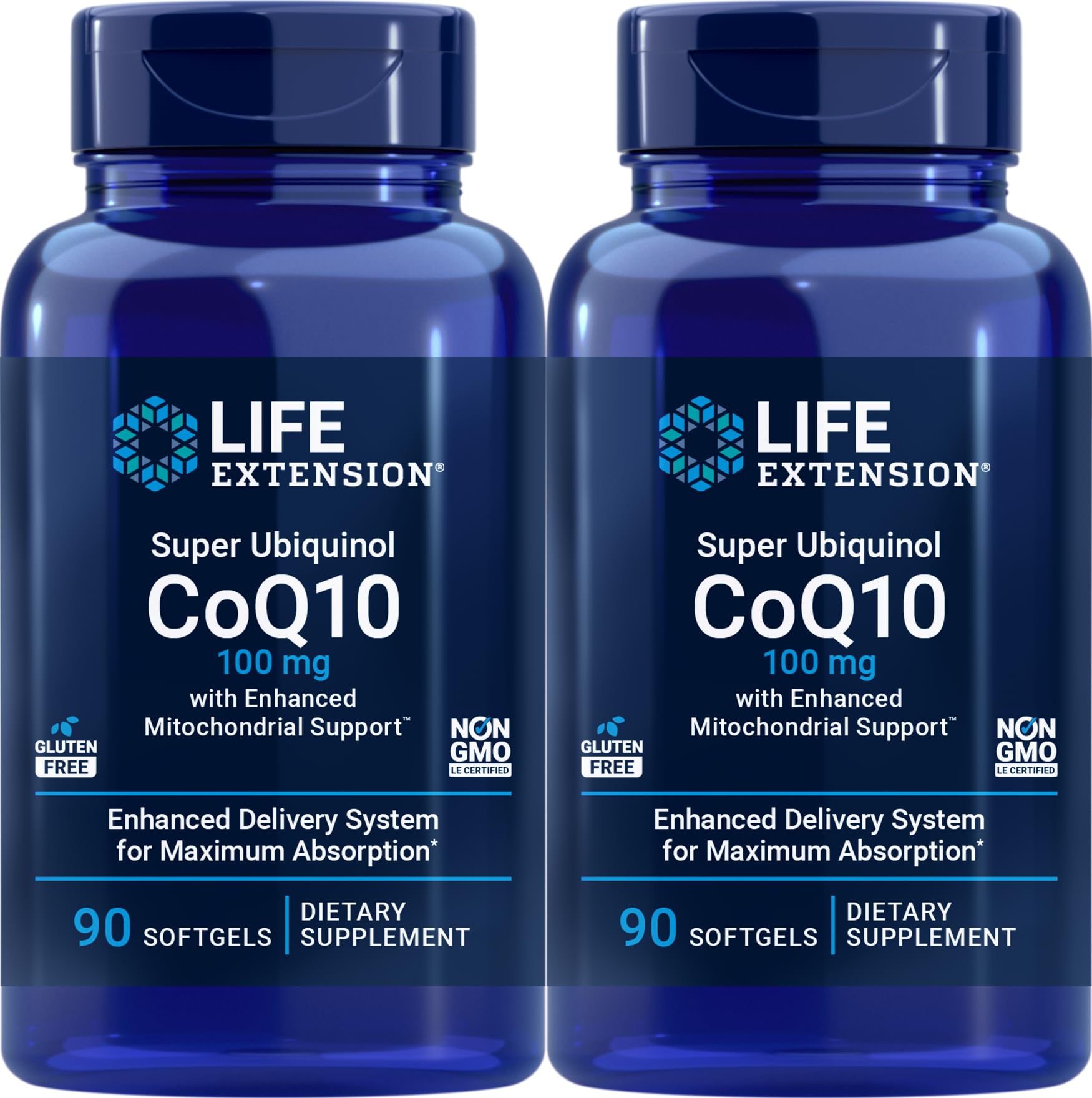 Life Extension CoQ10 Super Ubiquinol softgel for enhanced mitochondrial support
