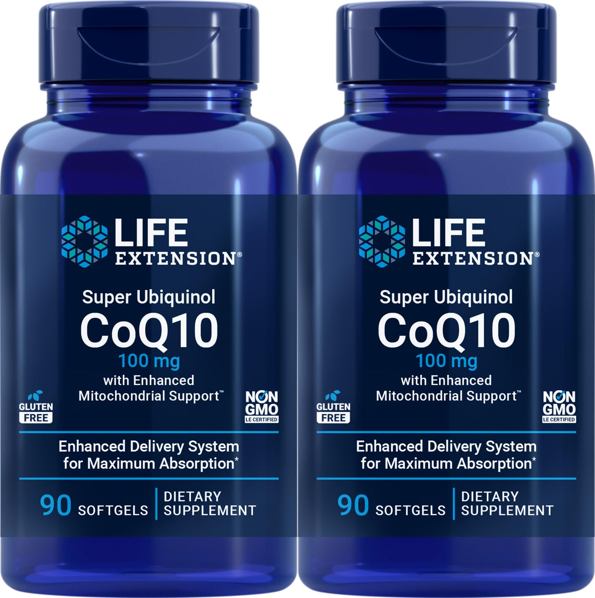 Life Extension CoQ10 Super Ubiquinol softgel for enhanced mitochondrial support