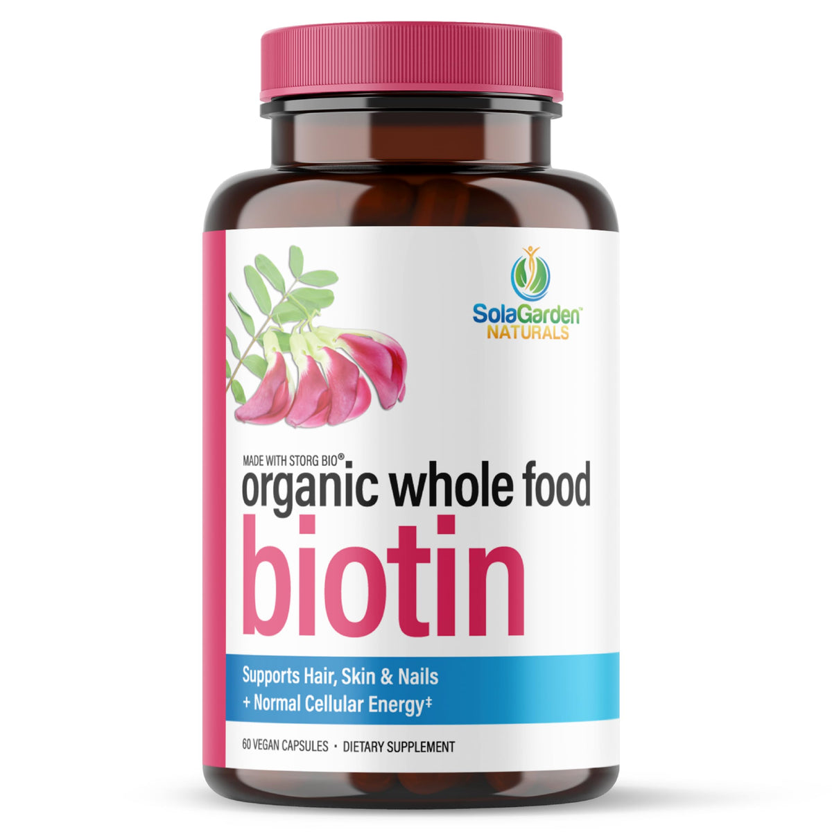 LifeGarden Naturals biotin bottle may support healthy hair, skin, and nails
