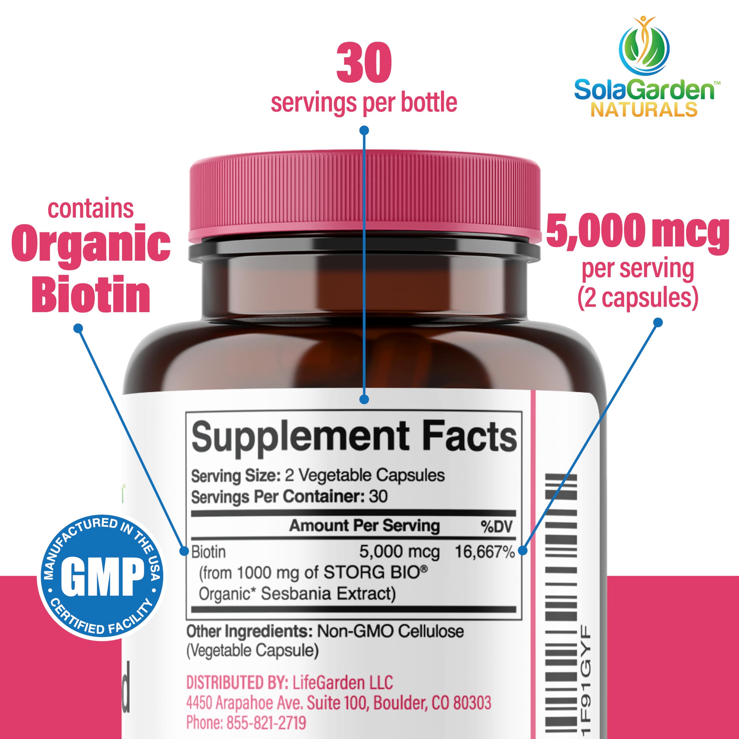 LifeGarden Naturals organic biotin from Sesbania Agati supports healthy-looking nails