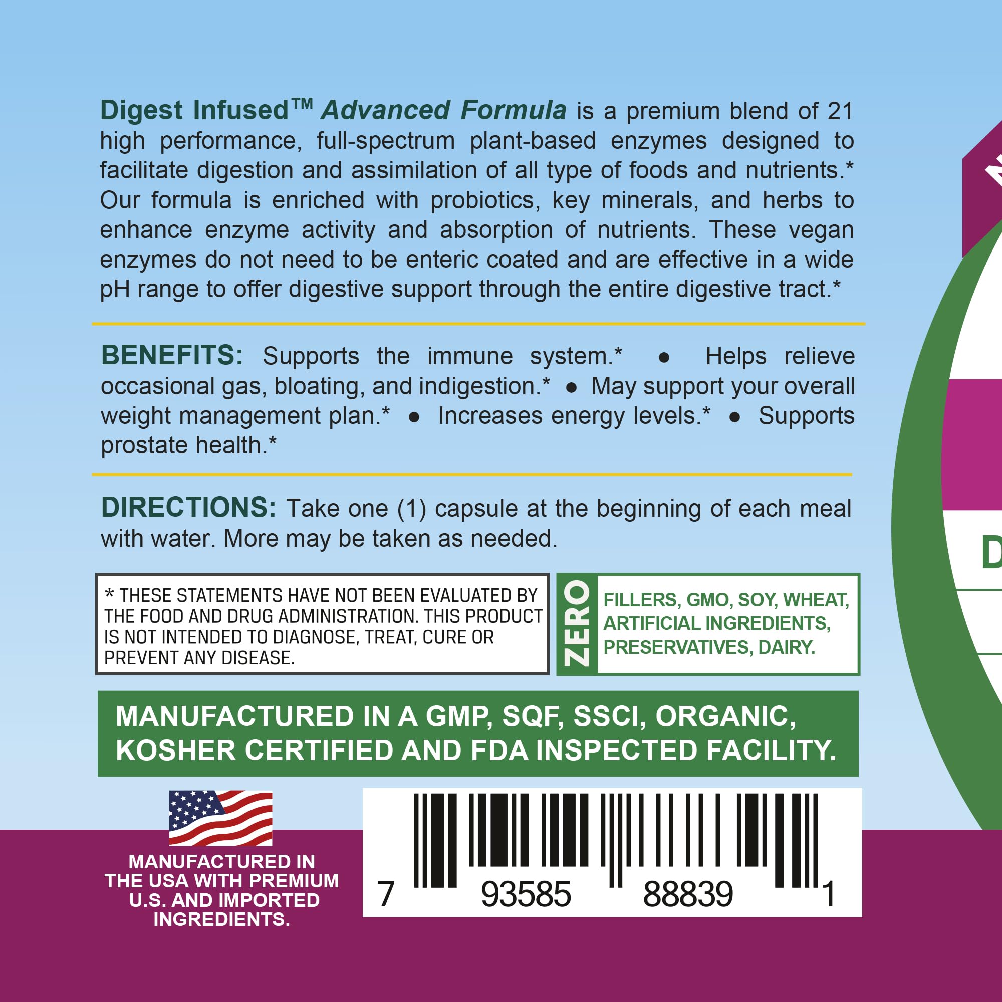 Life Infused label close-up noting USA-made GMP-certified manufacturing.