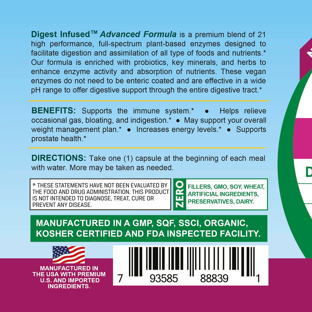 Life Infused label close-up noting USA-made GMP-certified manufacturing.