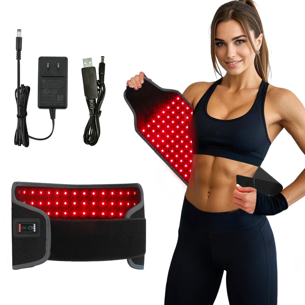 Generic LIFELT8UM belt front view for convenient red light therapy at home