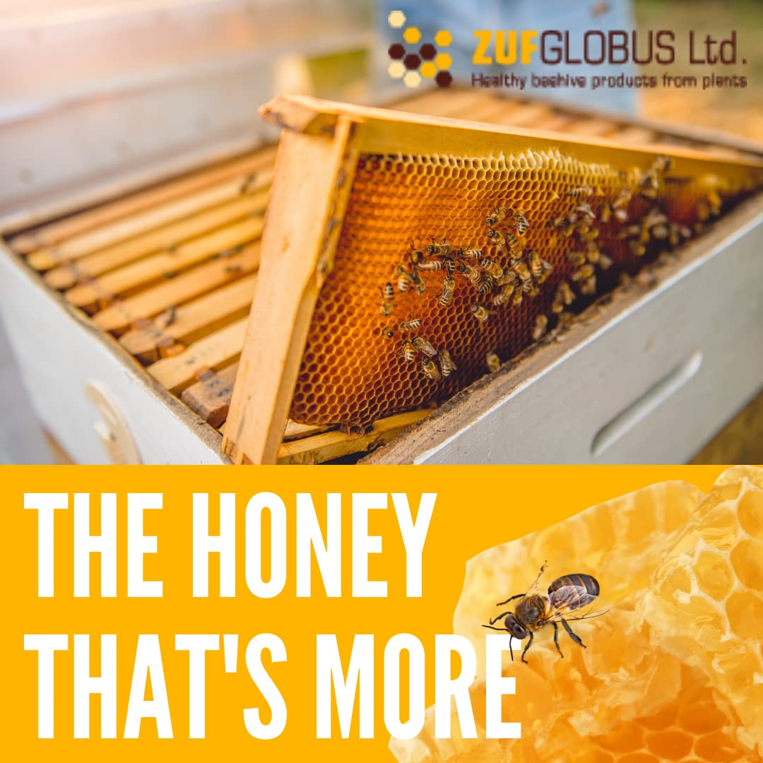 LIFEMEL honey with visible herbs close-up showcases botanical ingredients.