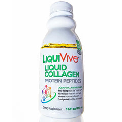 Life Miracle LiquiVive bottle pour highlights high-absorption liquid collagen.