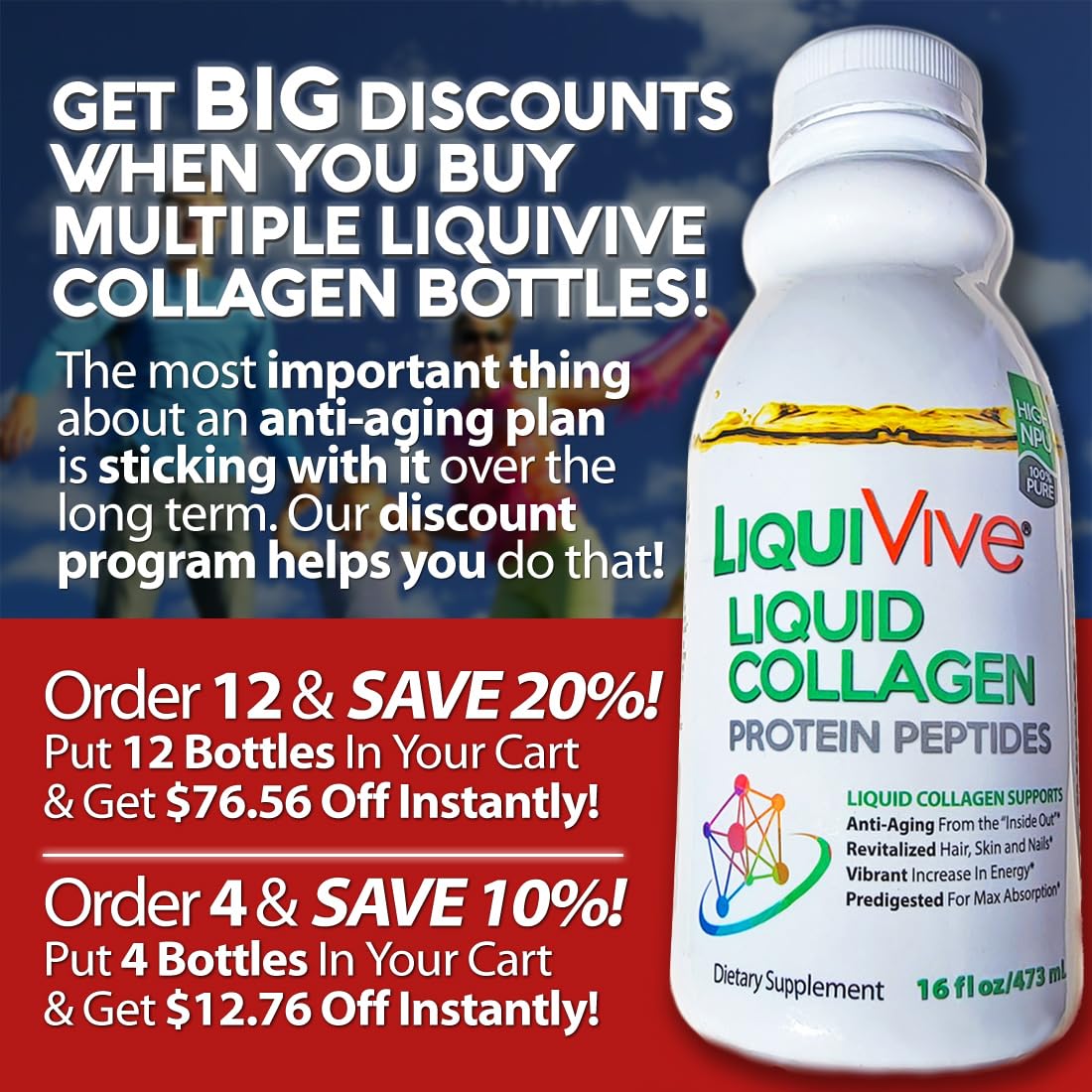 LiquiVive liquid in a glass for easy daily use.