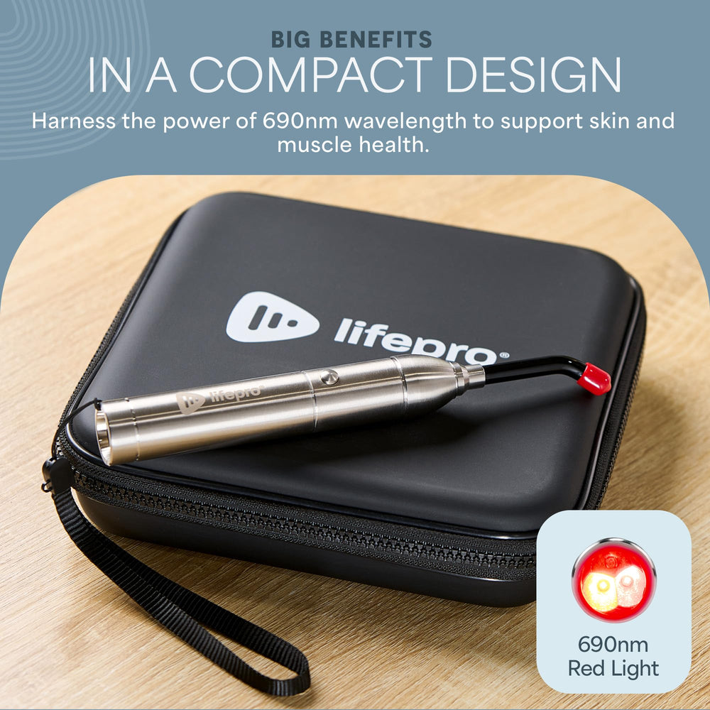 LifePro daily-use red light wand during a session