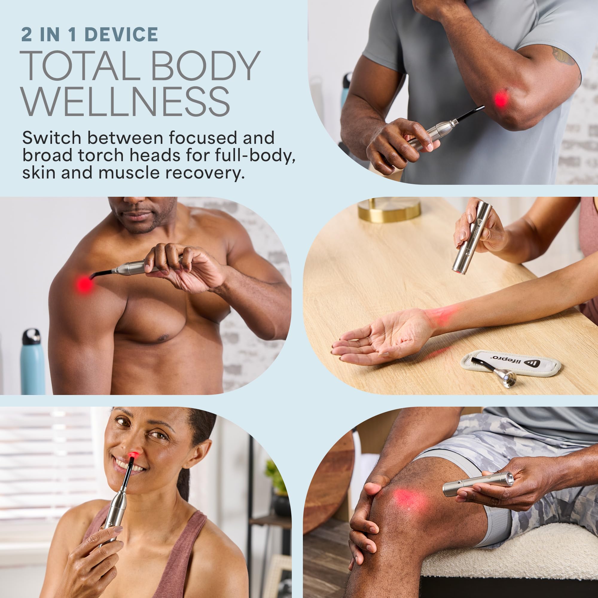 LifePro red light wand demonstrating non-invasive therapy