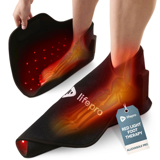 LifePro red near infrared foot-ankle brace with penetrating LEDs for targeted foot relief.