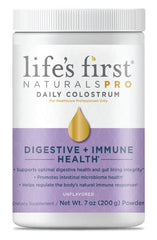 Life's First Naturals Pro bottle promoting gut health and immune support.