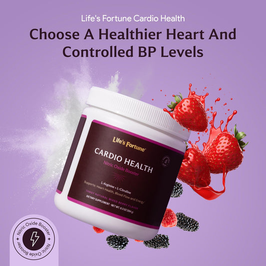 Life's Fortune berry powder scoop showing natural mixed berry flavor for easy mixing