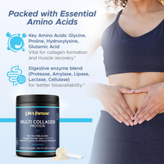 Life's Fortune multi-collagen powder ingredients highlight premium sources and purity.