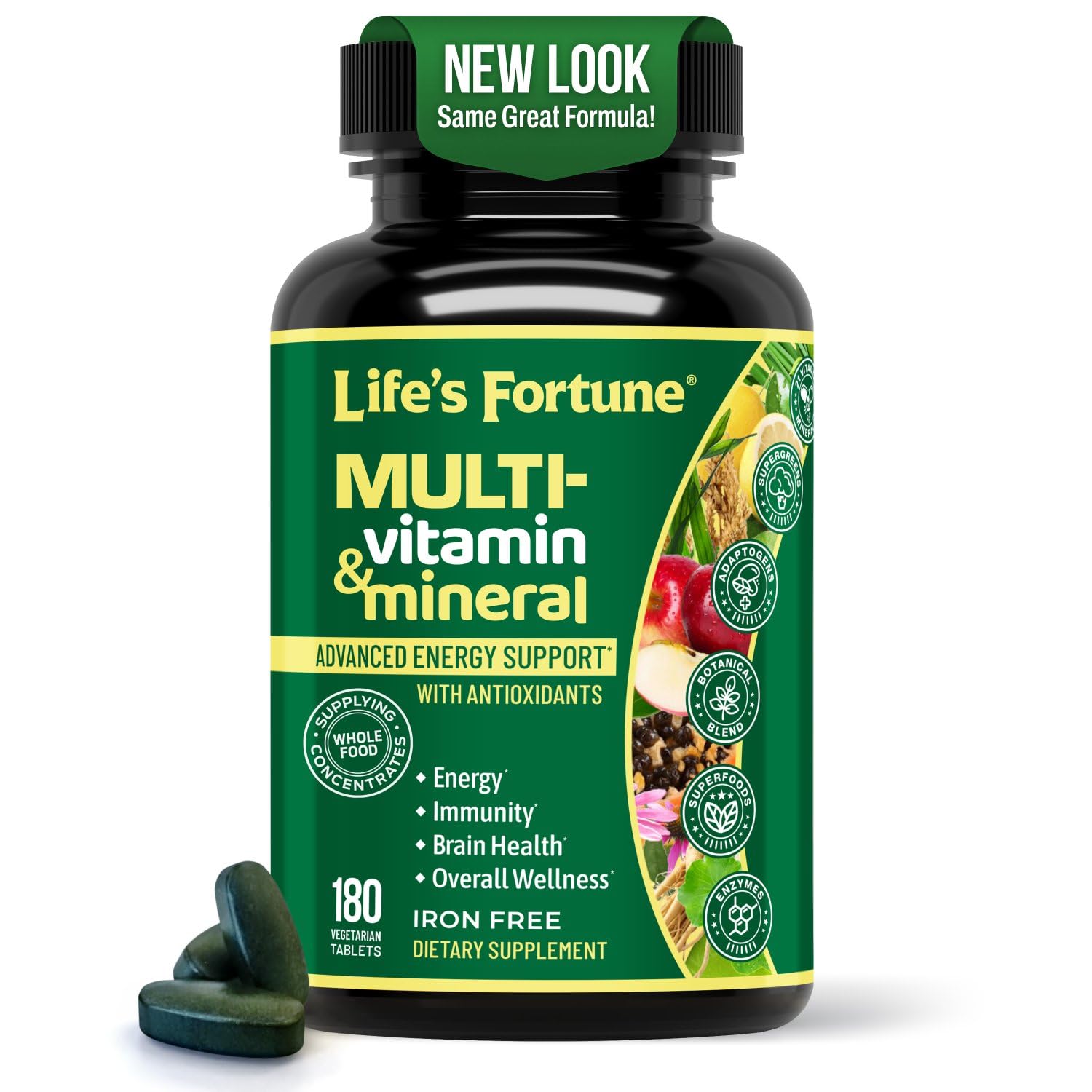 Life's Fortune multivitamin bottle front for daily energy and vitality