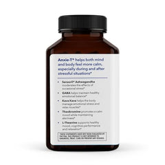 LifeSeasons Anxie-T capsules closeup highlights natural ingredients for mood and focus.