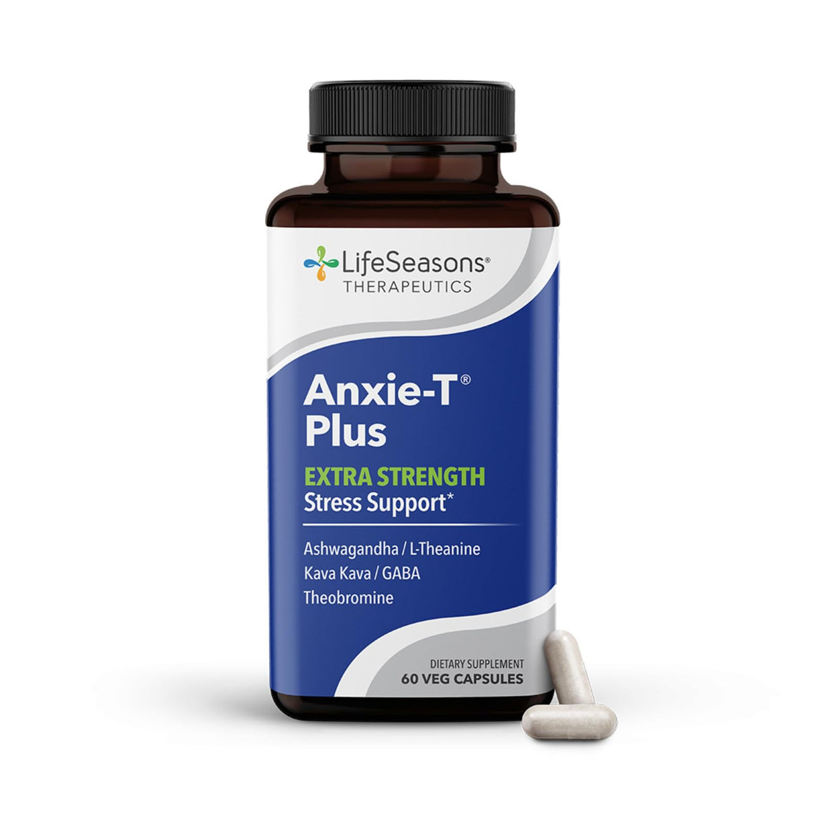 LifeSeasons Anxie-T Plus bottle front view for daily calm and focus