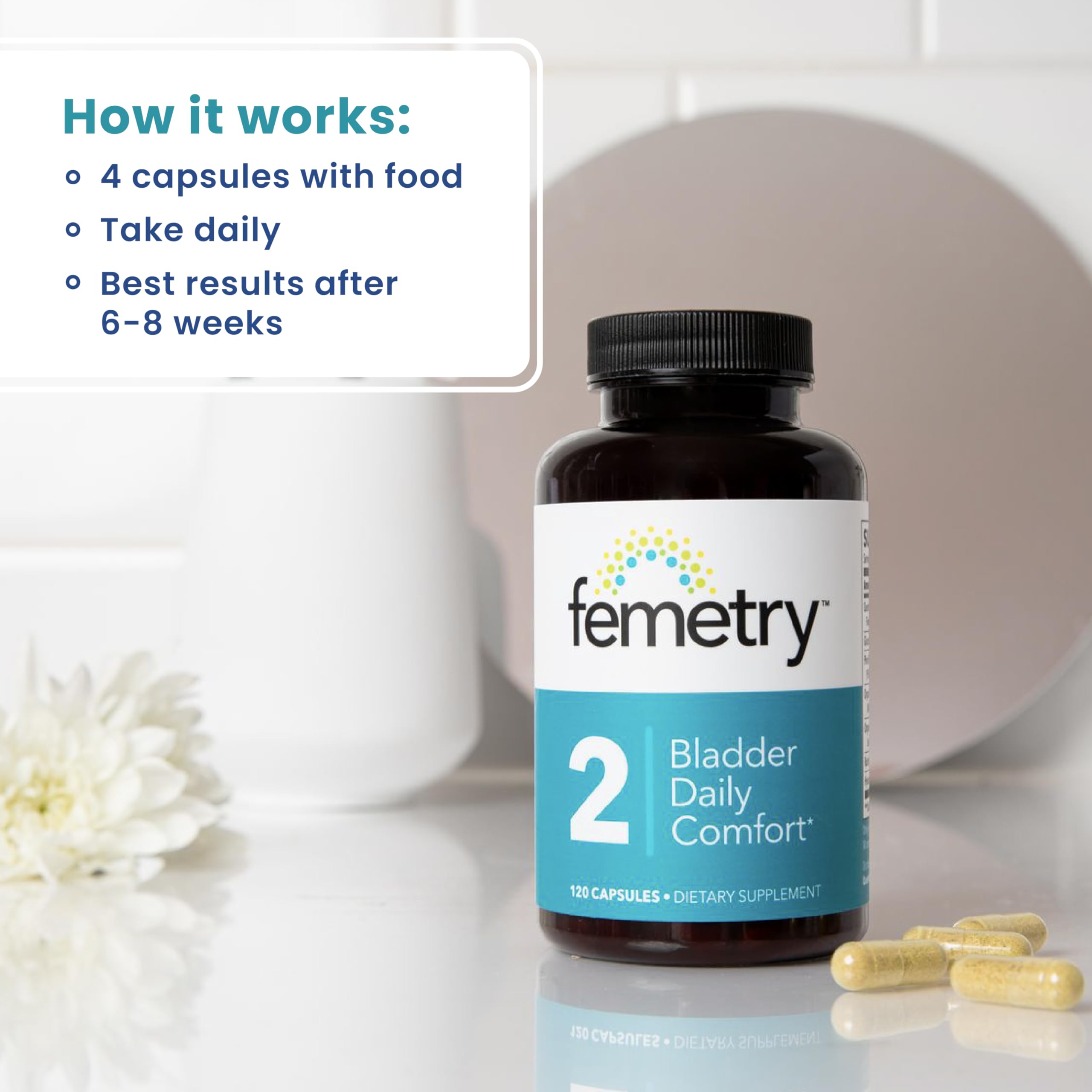 LifeSeasons Femetry bladder daily comfort packaging view highlighting product kit.