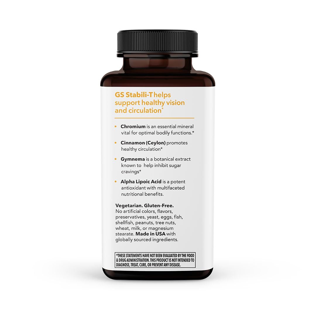 LifeSeasons GS Stabili-T boxed packaging emphasizes brand and health-focused promises.