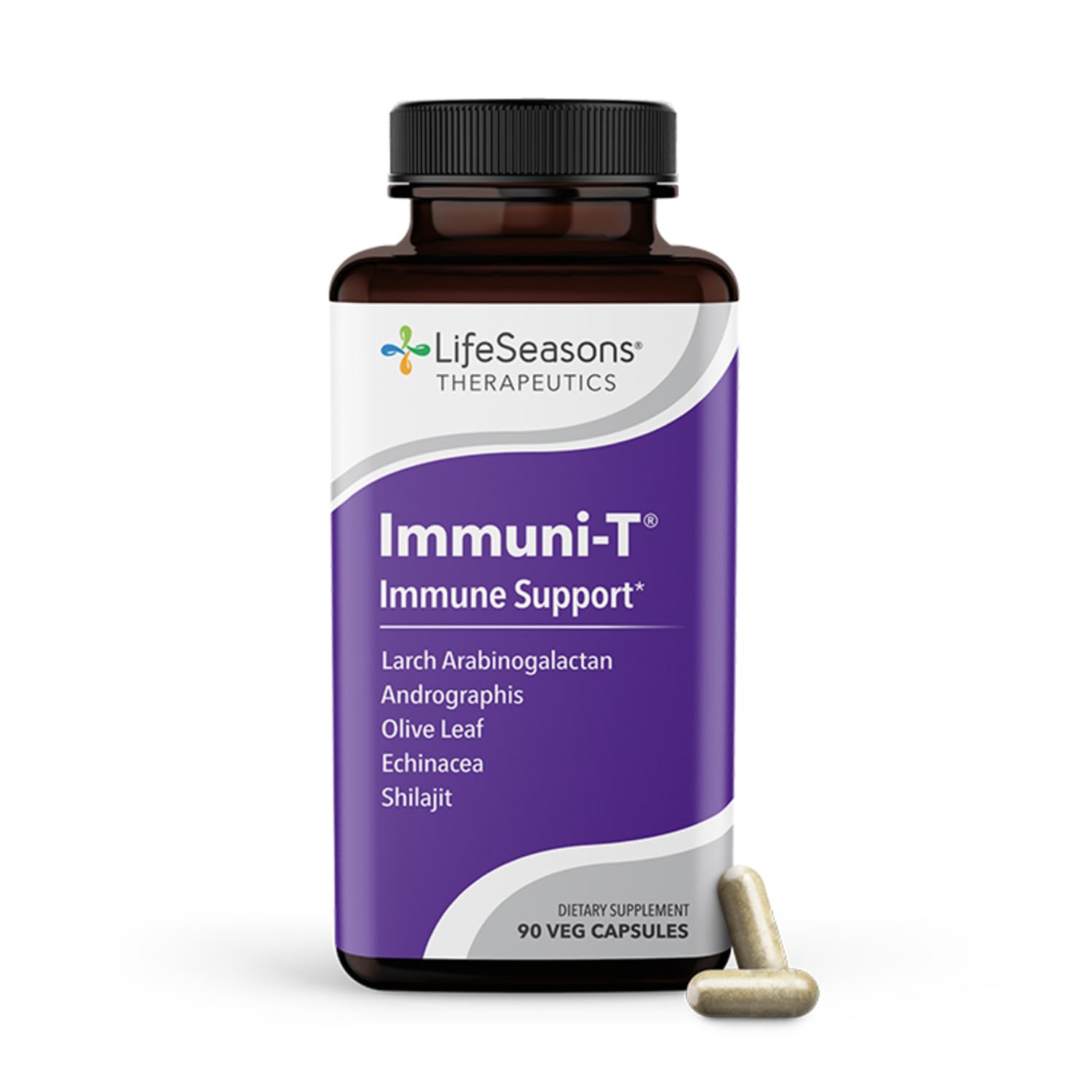 LifeSeasons Immuni-T bottle front supports daily immune resilience.