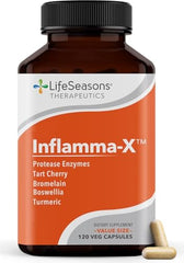 LifeSeasons Inflamma-X bottle cap shows secure packaging for reliable daily use.