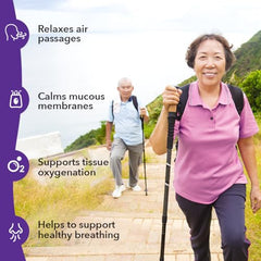 LifeSeasons Lung Capaci-T capsules closeup with natural ingredients for mucus support