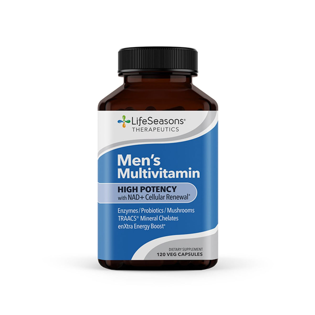 LifeSeasons Men's Multivitamin bottle front for daily energy support