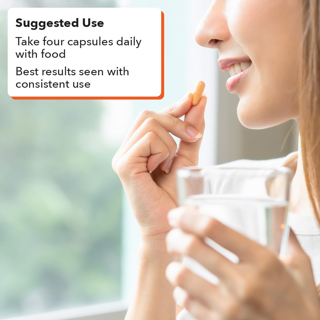LifeSeasons Mobili-T daily dosing scene depicting morning and evening capsules