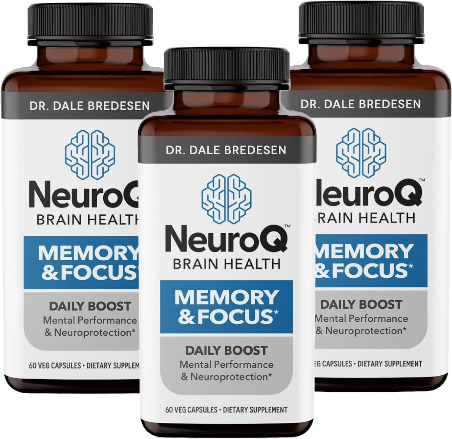 LifeSeasons NeuroQ bottle on a desk supports focused thinking and clarity.