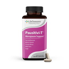 LifeSeasons Pausitivi-T bottle front, natural menopause support and balance.