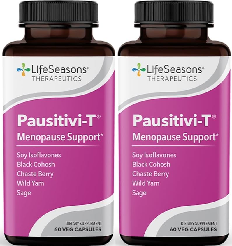 LifeSeasons Pausitivi-T capsules pack front view for menopause support and symptom balance