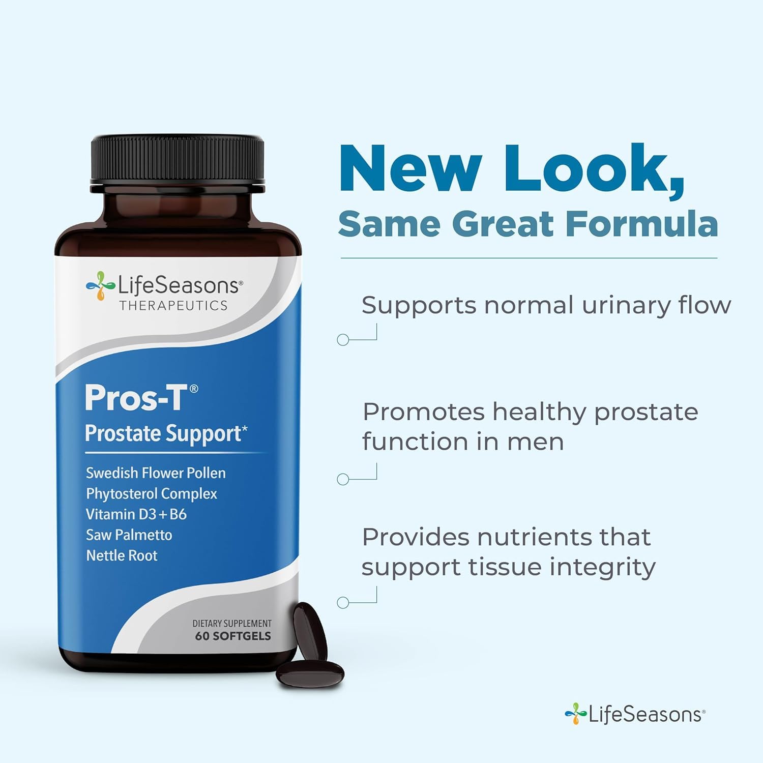 Pros-T label shows natural ingredients for urinary health.