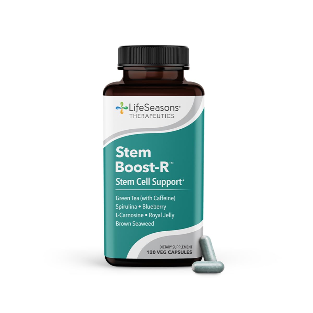 LifeSeasons Stem Boost-R bottle with capsules for daily antioxidant support