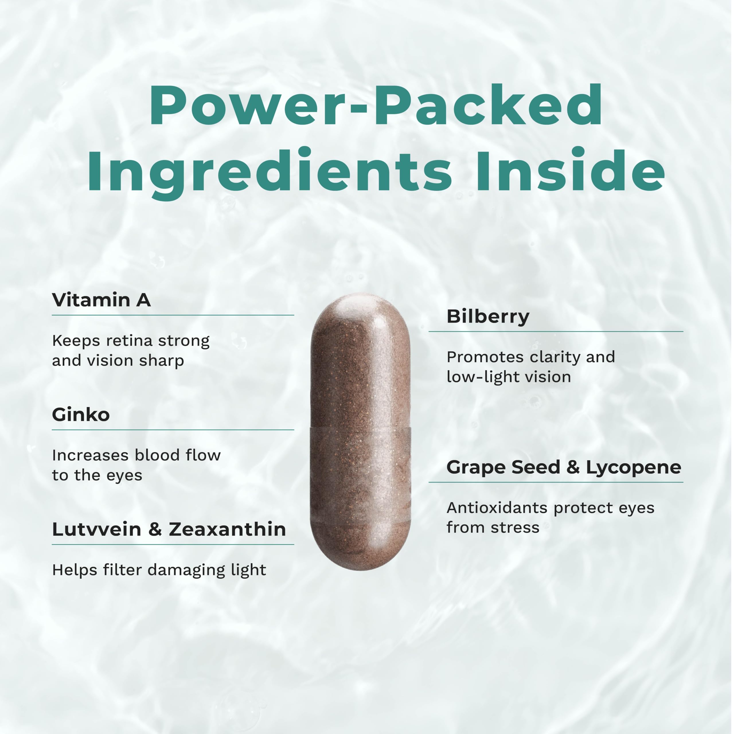 Ginkgo biloba and grape seed imagery represent antioxidant blends in Visibili-T.