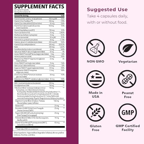 Close-up of LifeSeasons label highlighting vitamins and minerals