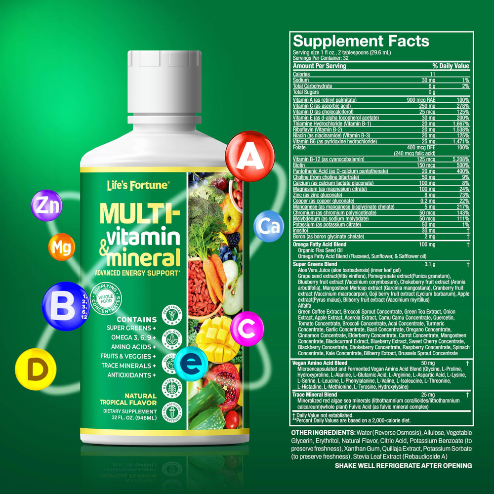 Life's Fortune liquid multivitamin refrigeration storage emphasizes freshness after opening