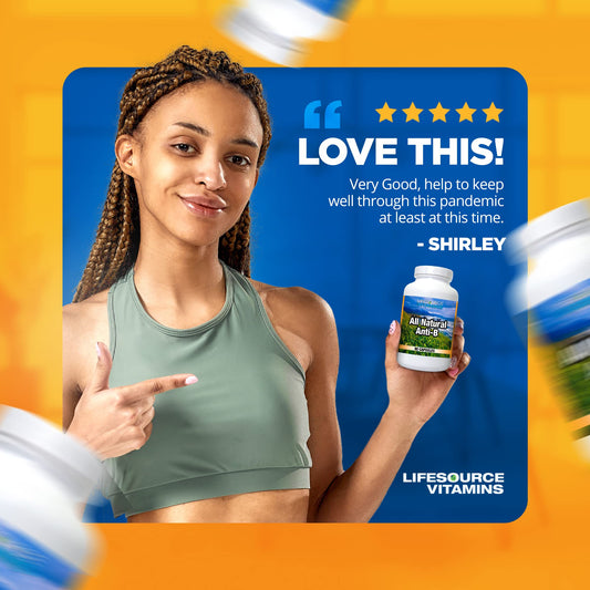 LifeSource Anti-B capsules in a row for easy daily use.