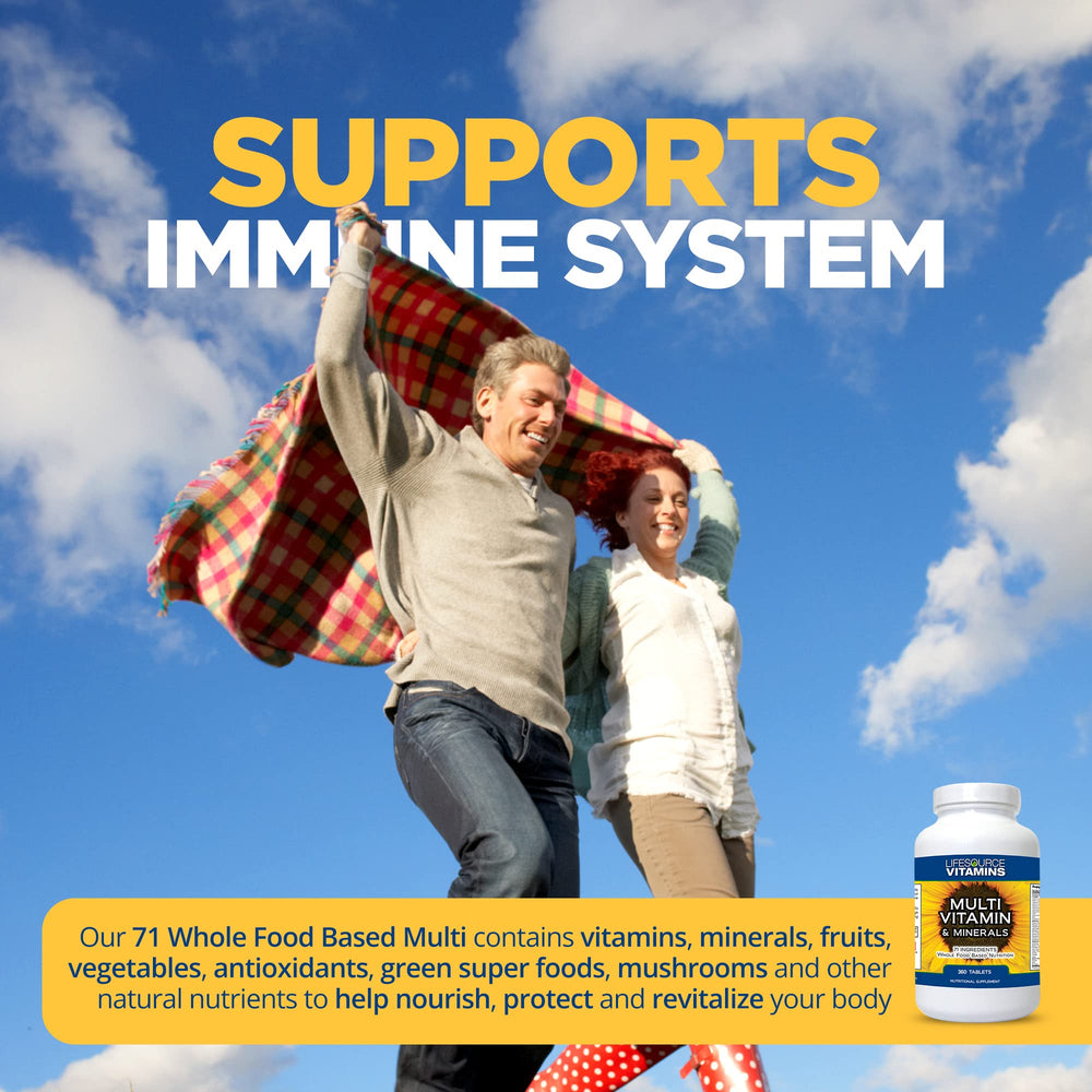 LifeSource Vitamins tablets close-up shows easy-to-swallow daily supplement.