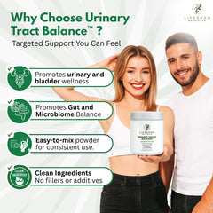 Probiotics capsules beside bottle emphasize gut and urinary harmony.
