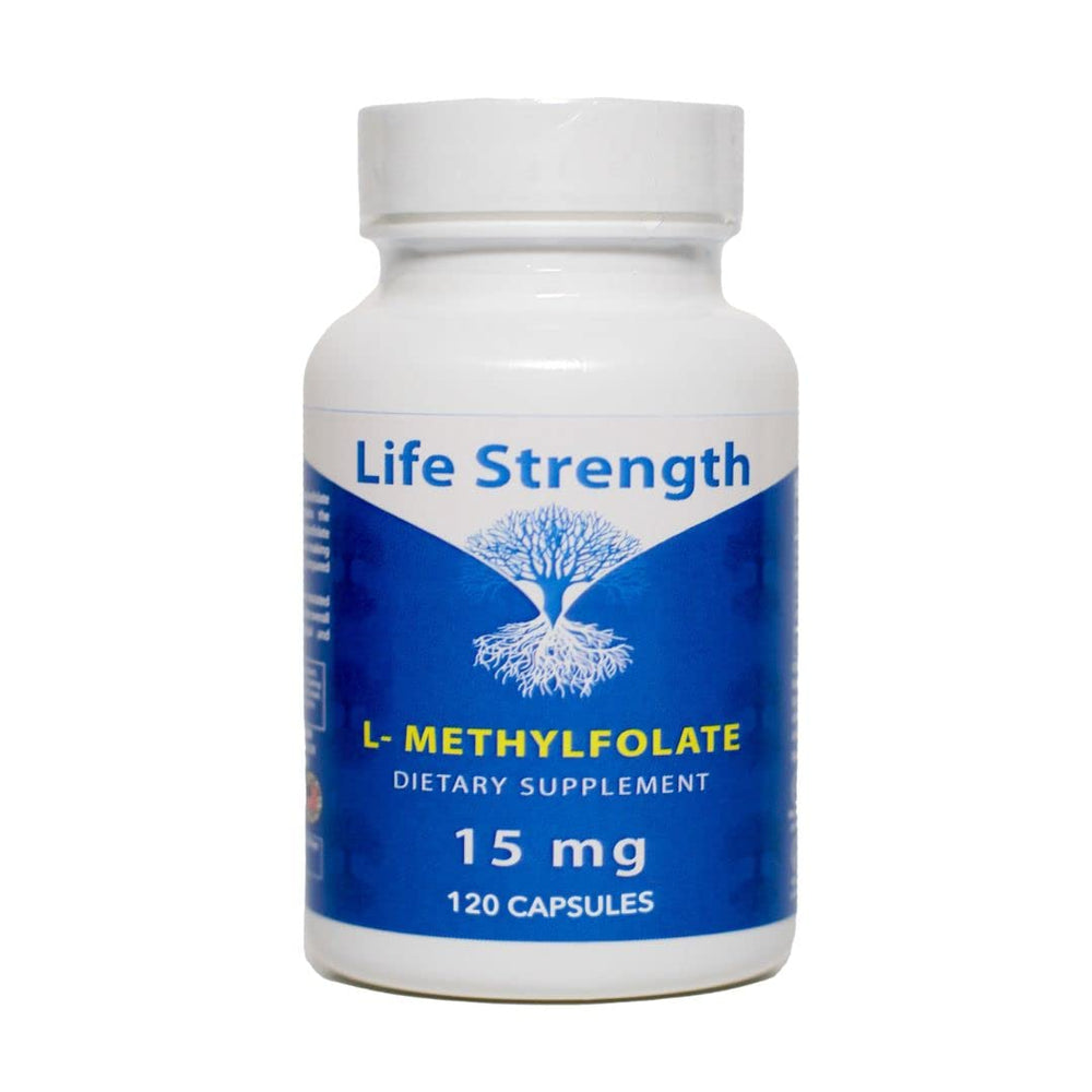 LifeStrength L-Methylfolate bottle front for daily mood and energy support.