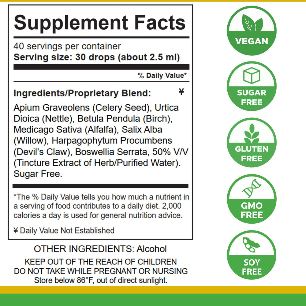 Life Tones Uric Acid Support bottle closeup shows liquid formula for faster absorption
