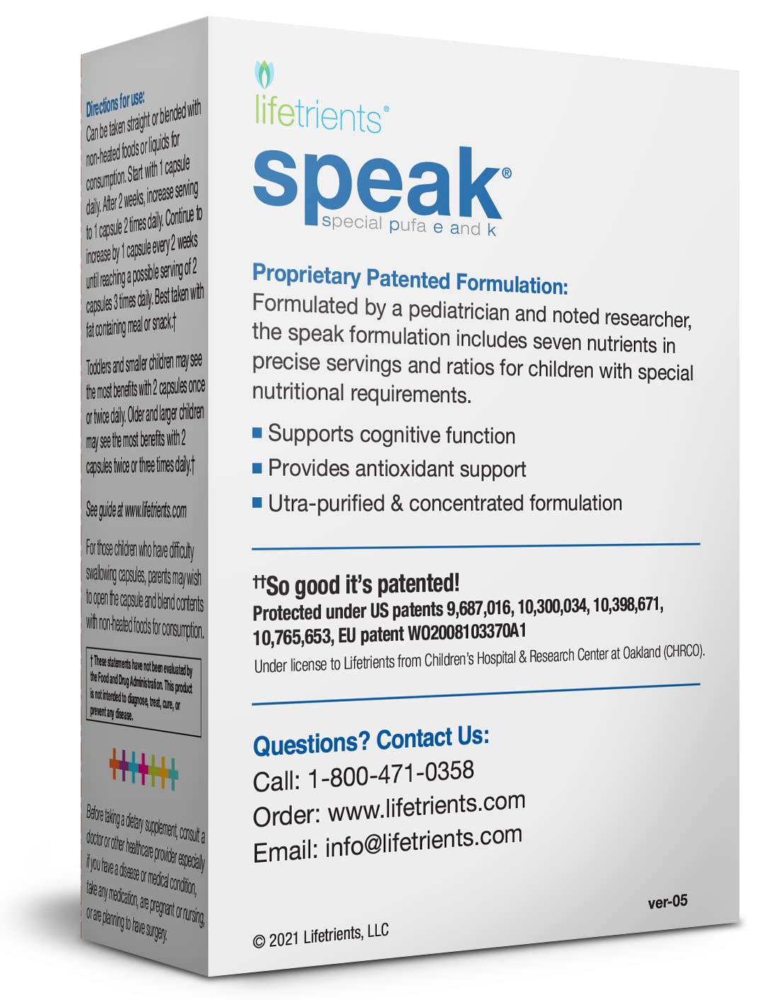 Lifetrients Speak softgels for kids in a convenient swallow form